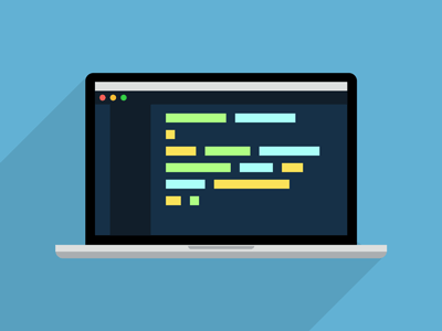 developer icon text editor on a laptop