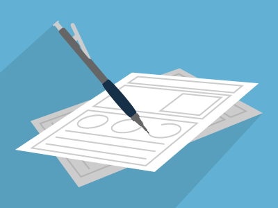 sketching icon pencil drawing wireframes on paper